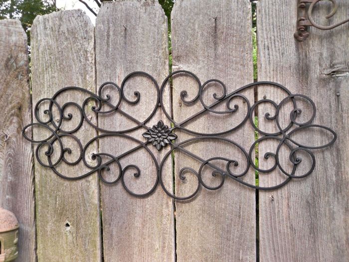 Outdoor wrought iron decor